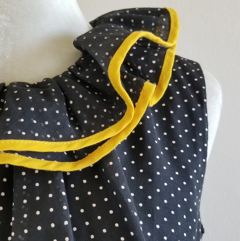 VTG 60s Miss Elliette Swiss Dot Ruffle Dress - Picture 3 of 13